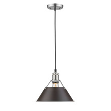  3306-M PW-RBZ - Orwell 10" Wide Medium Pendant in Pewter with Rubbed Bronze